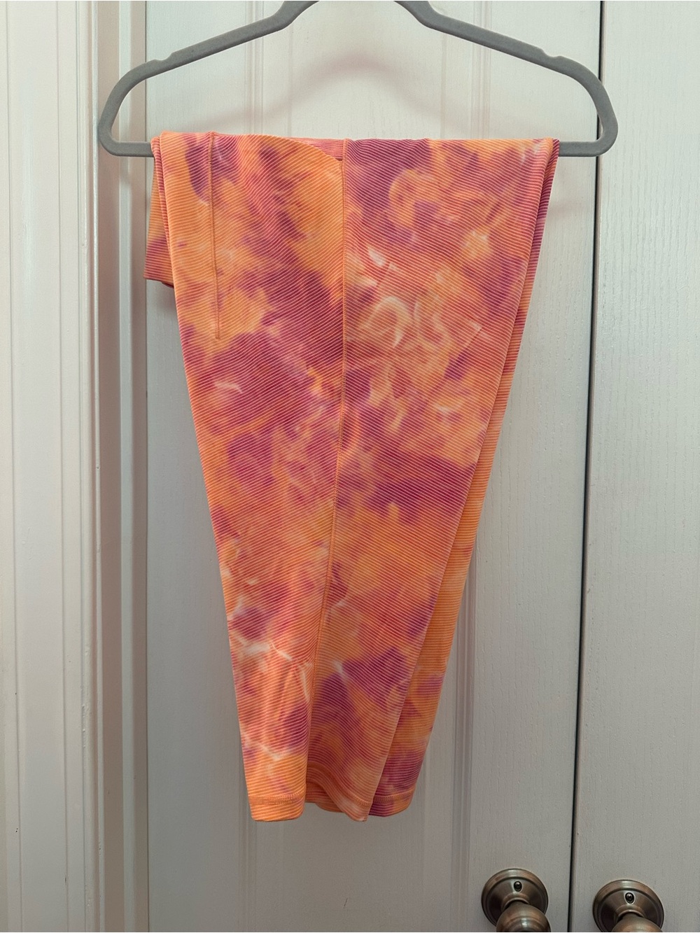 Athleta Women’s capris Tie-Dye Ribbed Leggings - Orange & Pink 2X